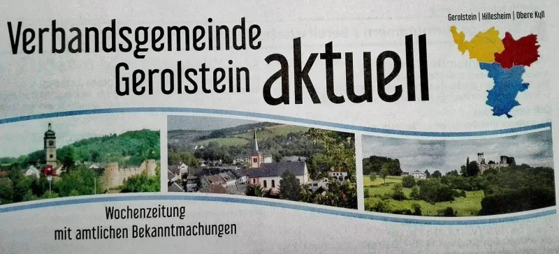 Titelkopf Verbandsgemeinde Gerolstein aktuell, Wochenzeitung mit amtlichen Bekanntmachungen